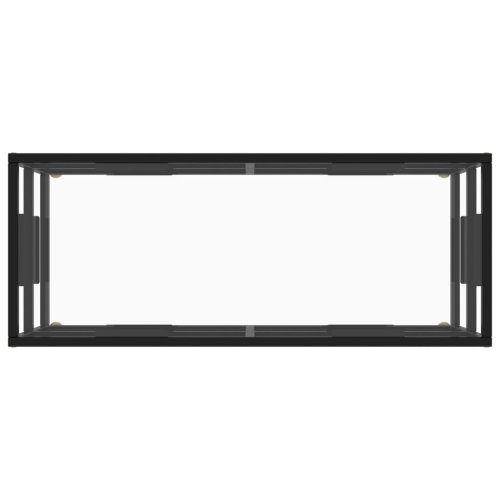vidaXL TV Cabinet Black with Tempered Glass 39.4"x15.7"x15.7"