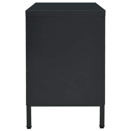 vidaXL TV Cabinet Black 41.3"x13.7"x20.4" Steel and Glass