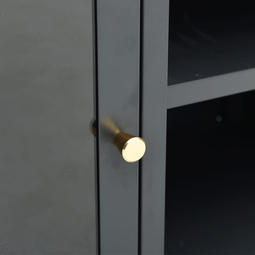 vidaXL TV Cabinet Anthracite 41.3"x13.7"x20.4" Steel and Glass