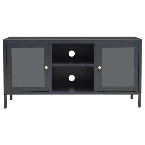 vidaXL TV Cabinet Anthracite 41.3"x13.7"x20.4" Steel and Glass