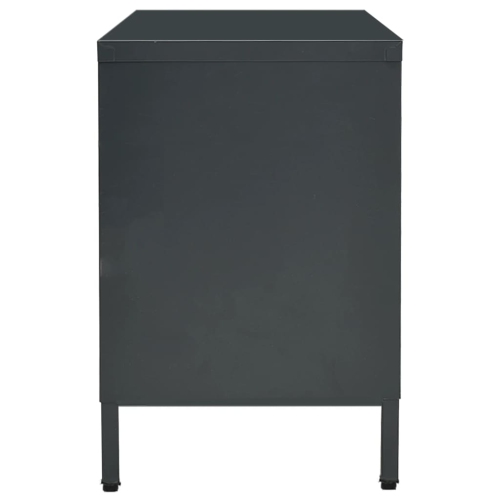 vidaXL TV Cabinet Anthracite 41.3"x13.7"x20.4" Steel and Glass