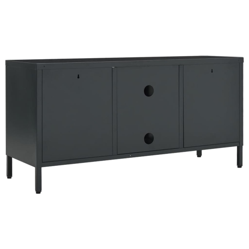 vidaXL TV Cabinet Anthracite 41.3"x13.7"x20.4" Steel and Glass