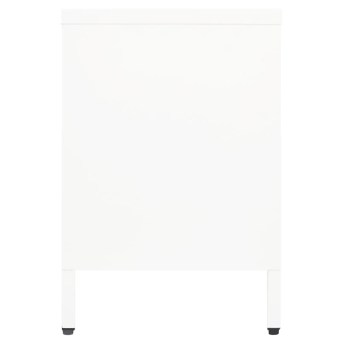 vidaXL TV Cabinet White 41.3"x13.7"x20.4" Steel and Glass