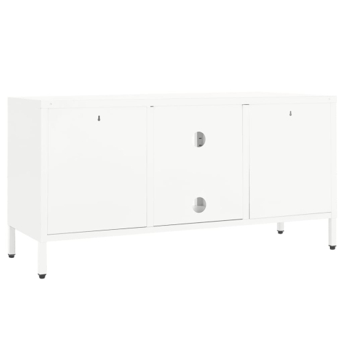 vidaXL TV Cabinet White 41.3"x13.7"x20.4" Steel and Glass