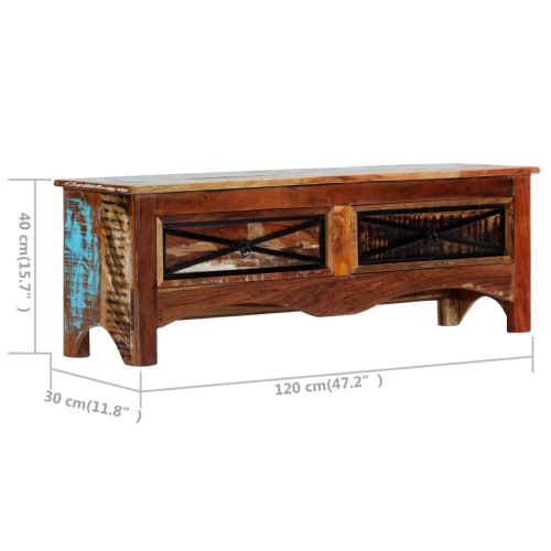 vidaXL TV Cabinet 47.2"x11.8"x15.7" Solid Reclaimed Wood