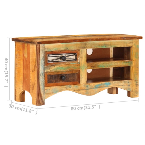 vidaXL TV Cabinet 31.5"x11.8"x15.7" Solid Reclaimed Wood