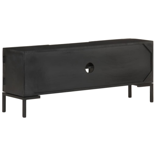 vidaXL TV Cabinet Black 45.3"x11.8"x18.1" Solid Mango Wood