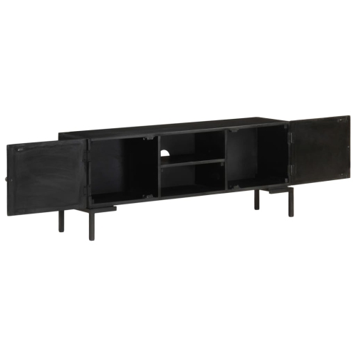 vidaXL TV Cabinet Black 45.3"x11.8"x18.1" Solid Mango Wood