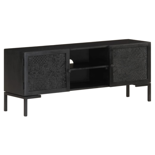 vidaXL TV Cabinet Black 45.3"x11.8"x18.1" Solid Mango Wood