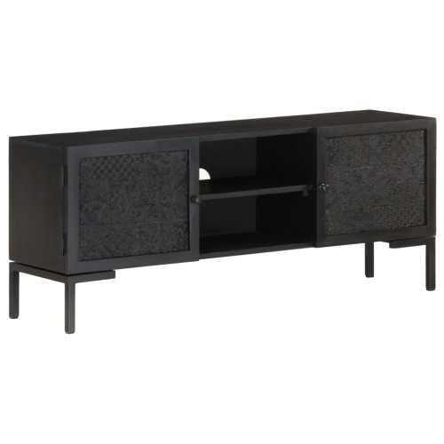 vidaXL TV Cabinet Black 45.3"x11.8"x18.1" Solid Mango Wood