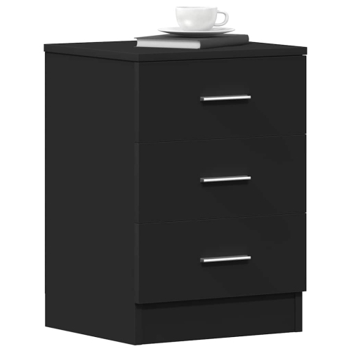 vidaXL Bedside Cabinets 2 pcs Black 38x35x56 cm Engineered Wood