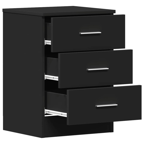 vidaXL Bedside Cabinets 2 pcs Black 38x35x56 cm Engineered Wood
