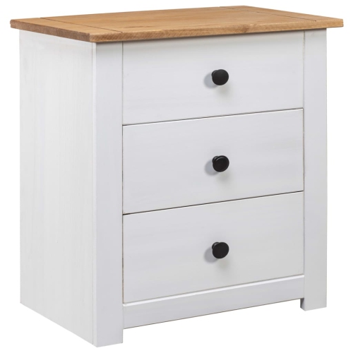 vidaXL Bedside Cabinet White 46x40x57 cm Pinewood Panama Range