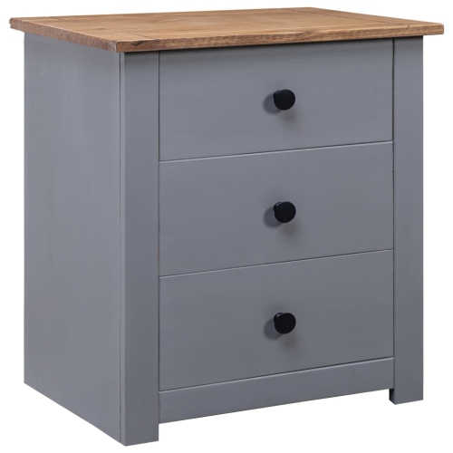 VIDAXL  Bedside Cabinet Grey 46X40X57 Cm Pinewood Panama Range