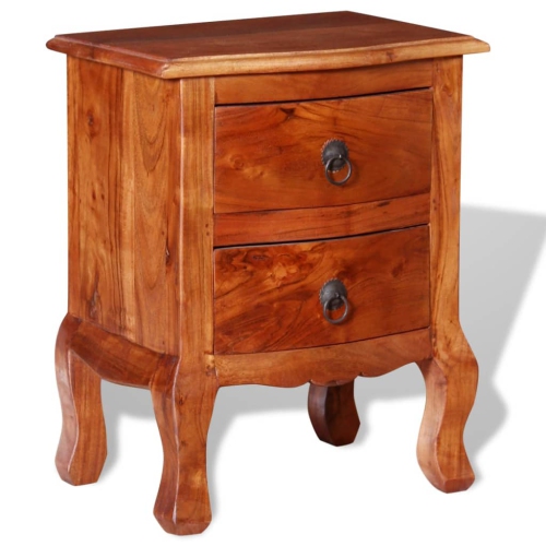 VIDAXL  Nightstand With Drawers Solid Acacia Wood