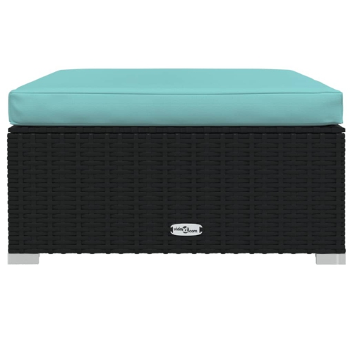 vidaXL 8 Piece Garden Lounge Set with Cushions Poly Rattan Black