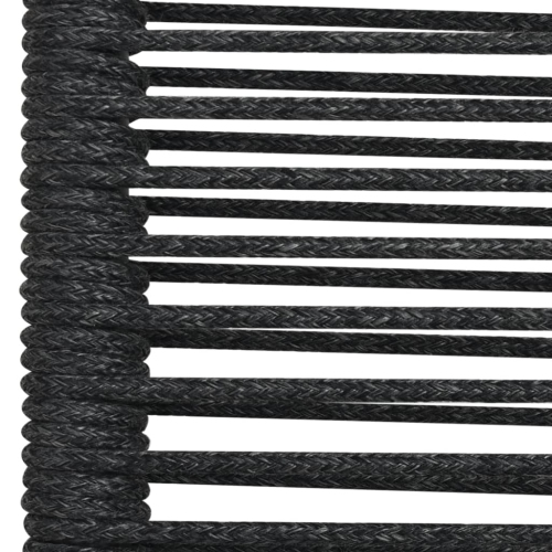 vidaXL 7 Piece Garden Dining Set Black Cotton Rope and Steel