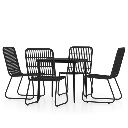 VIDAXL  5 Piece Garden Dining Set In Black