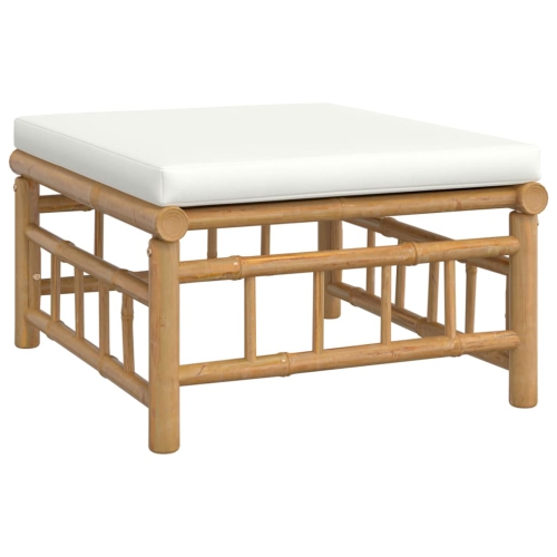 Ensemble de salon de jardin de 12 pièces avec coussins en bambou blanc crème vidaXL