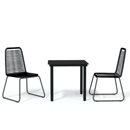 VIDAXL  3 Piece Garden Dining Set In Black
