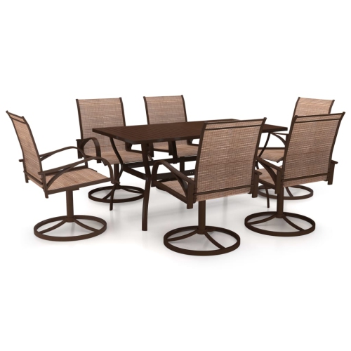 VIDAXL  7 Piece Garden Dining Set Textilene And Steel