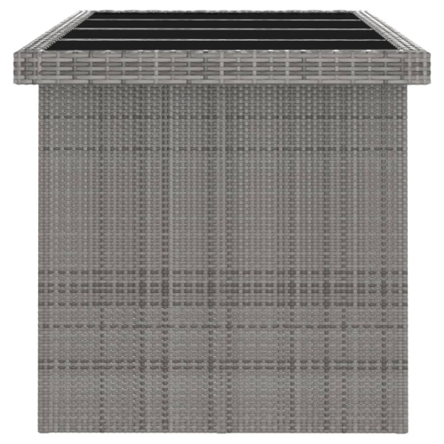 Ensemble de salle à manger d'extérieur de 7 pièces avec coussins en poly rotin gris