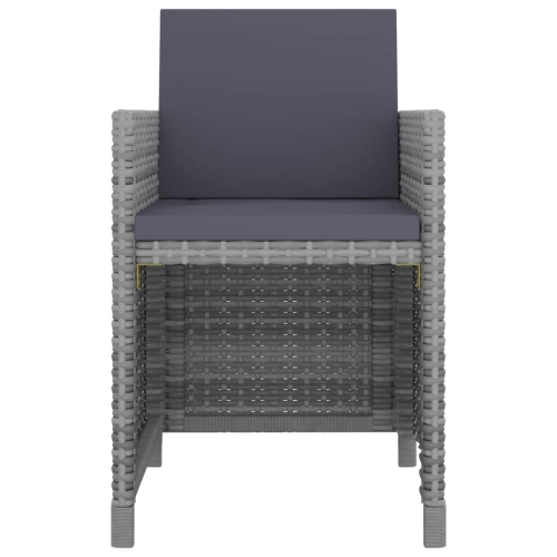 vidaXL 9 Piece Outdoor Dining Set with Cushions Poly Rattan Anthracite