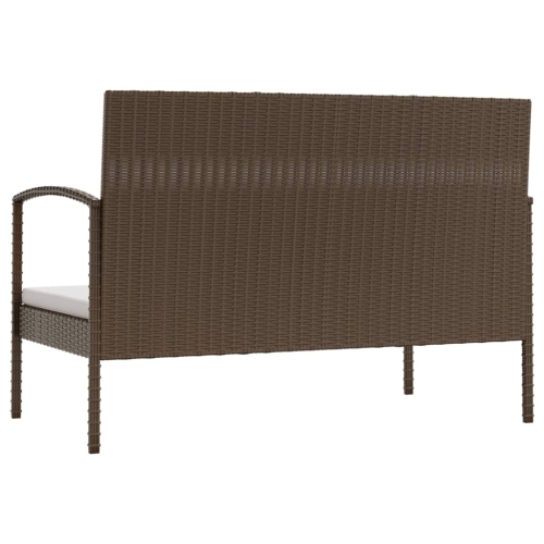 vidaXL 8 Piece Garden Lounge Set with Cushions Poly Rattan Brown