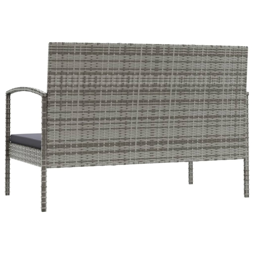 vidaXL 8 Piece Garden Lounge Set with Cushions Poly Rattan Grey