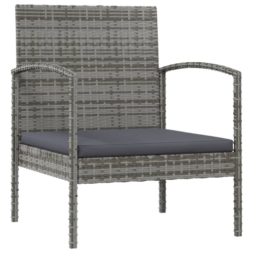 vidaXL 8 Piece Garden Lounge Set with Cushions Poly Rattan Grey