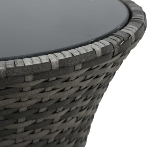 Ensemble bistro de 3 pièces avec coussins en poly rotin gris vidaXL