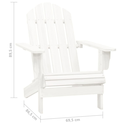vidaXL Garden Adirondack Chair with Table Solid Fir Wood White
