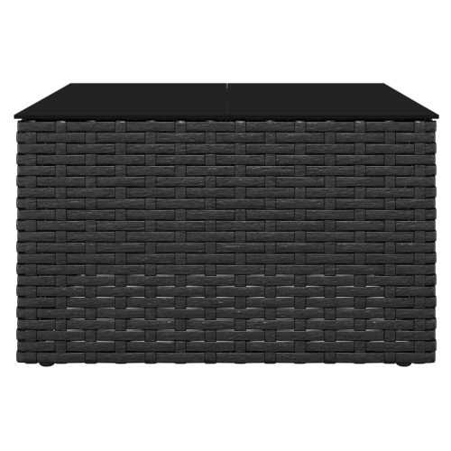 Ensemble de salon de jardin de 2 pièces avec coussins en poly rotin noir de vidaXL