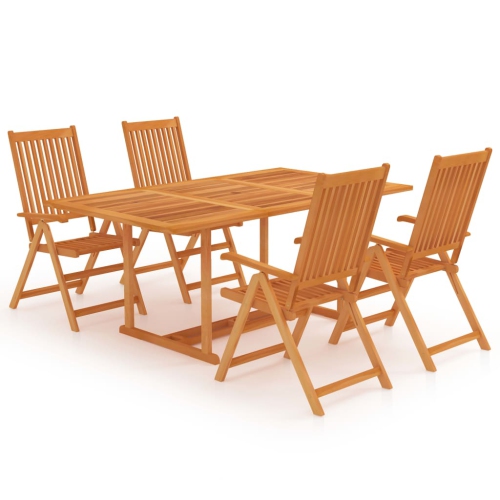 VIDAXL  5 Piece Garden Dining Set Solid Teak Wood