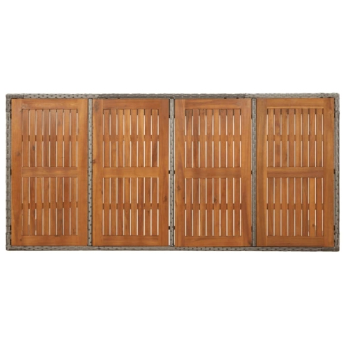 vidaXL 9 Piece Garden Dining Set with Cushions Grey Poly Rattan