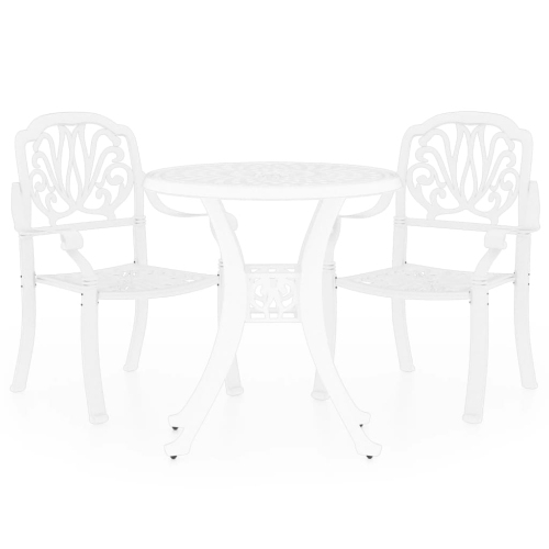 VIDAXL  3 Piece Bistro Set Cast Aluminium In White