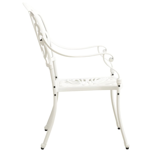 vidaXL 3 Piece Bistro Set Cast Aluminium White