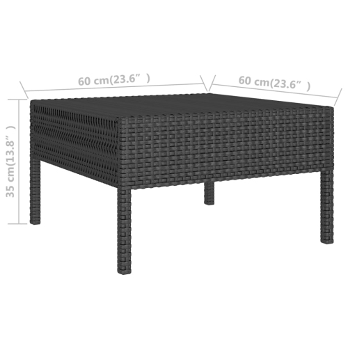 Ensemble patio 11 pièces avec coussins en poly rotin noir vidaXL