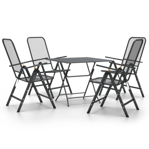 vidaXL 5 Piece Garden Dining Set Expanded Metal Mesh Anthracite