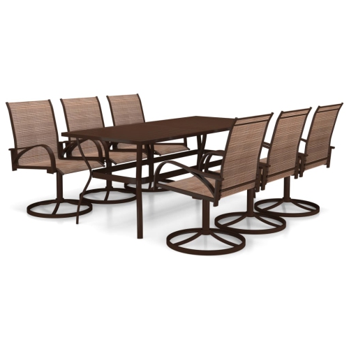 Image 1 of 10.. vidaXL 7 Piece Garden Dining Set Textilene and Steel