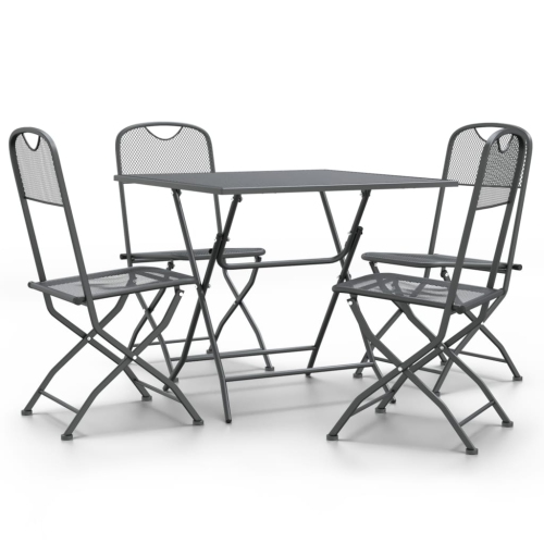 Image 1 of 10.. vidaXL 5 Piece Garden Dining Set Expanded Metal Mesh Anthracite