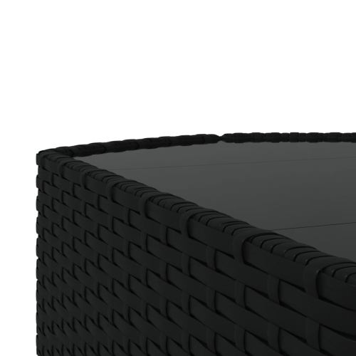 vidaXL 4 Piece Garden Lounge Set with Cushions Black Poly Rattan