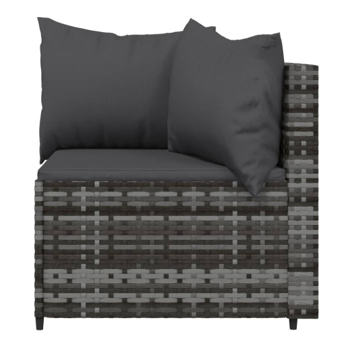 vidaXL 4 Piece Garden Lounge Set with Cushions Grey Poly Rattan