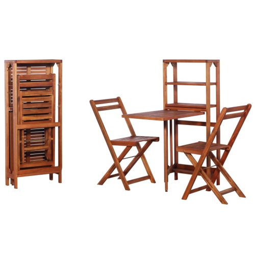 VIDAXL  3 Piece Folding Bistro Set Solid Acacia Wood