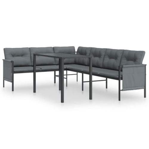 Image 1 of 9.. vidaXL 2 Piece Garden Dining Set Anthracite Steel