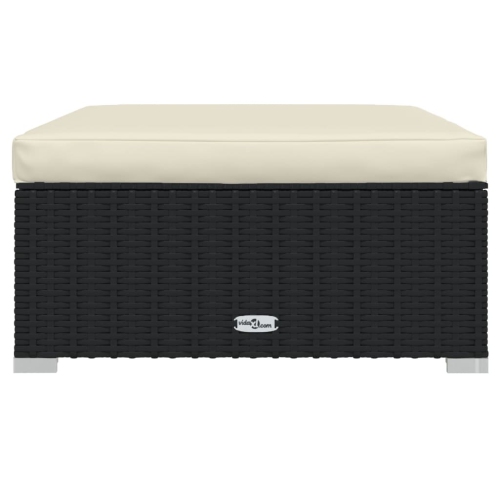 Ensemble patio 8 pièces avec coussins en poly rotin noir vidaXL