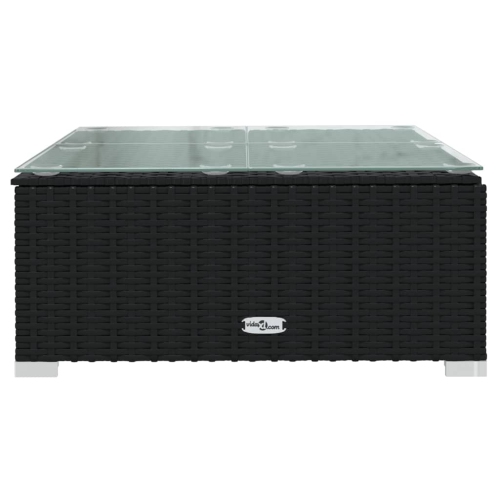 Ensemble patio 8 pièces avec coussins en poly rotin noir vidaXL