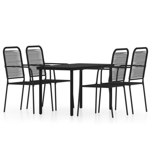 Image 1 of 6.. vidaXL 5 Piece Garden Dining Set Black