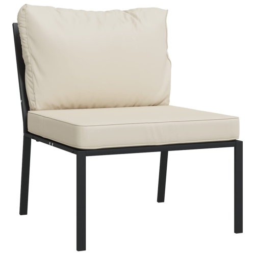 Ensemble de salon de jardin de 7 pièces avec coussins en acier couleur sable de vidaXL