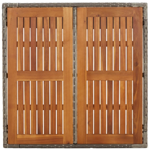 Ensemble de salle à manger de jardin de 3 pièces avec coussins en poly rotin gris